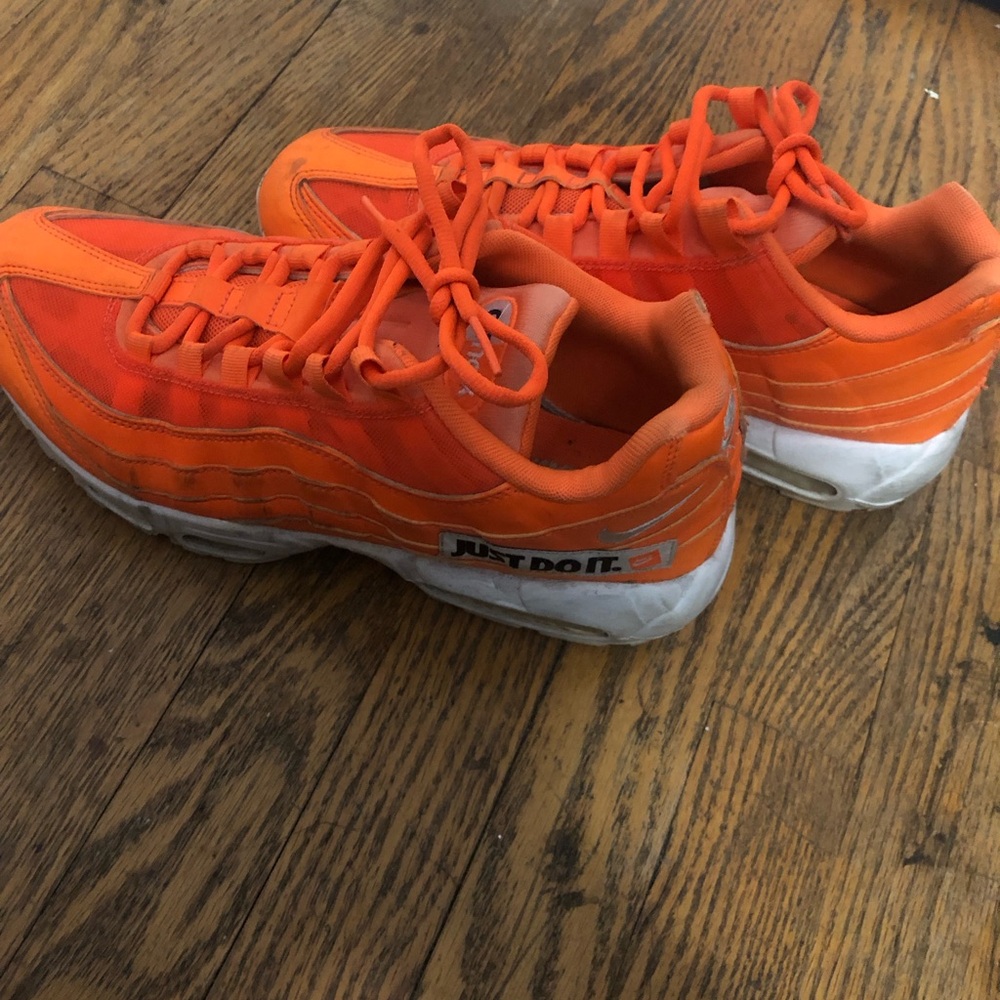 Orange just do it Nike shoes